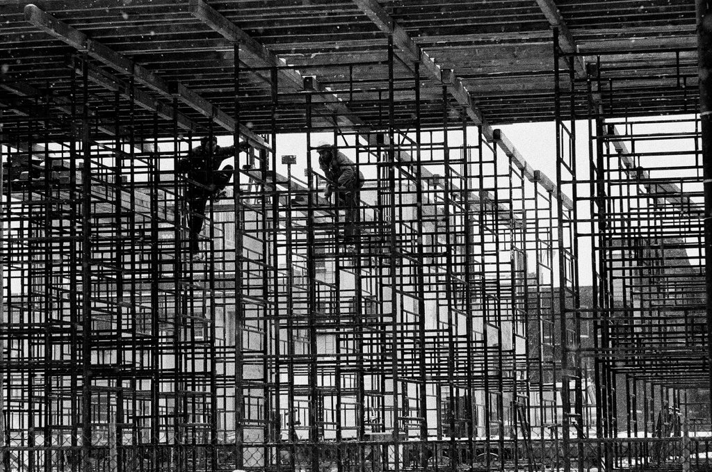 Construction at Grand and Dearborn - Charles Krejcsi for Chicago Sun-Times