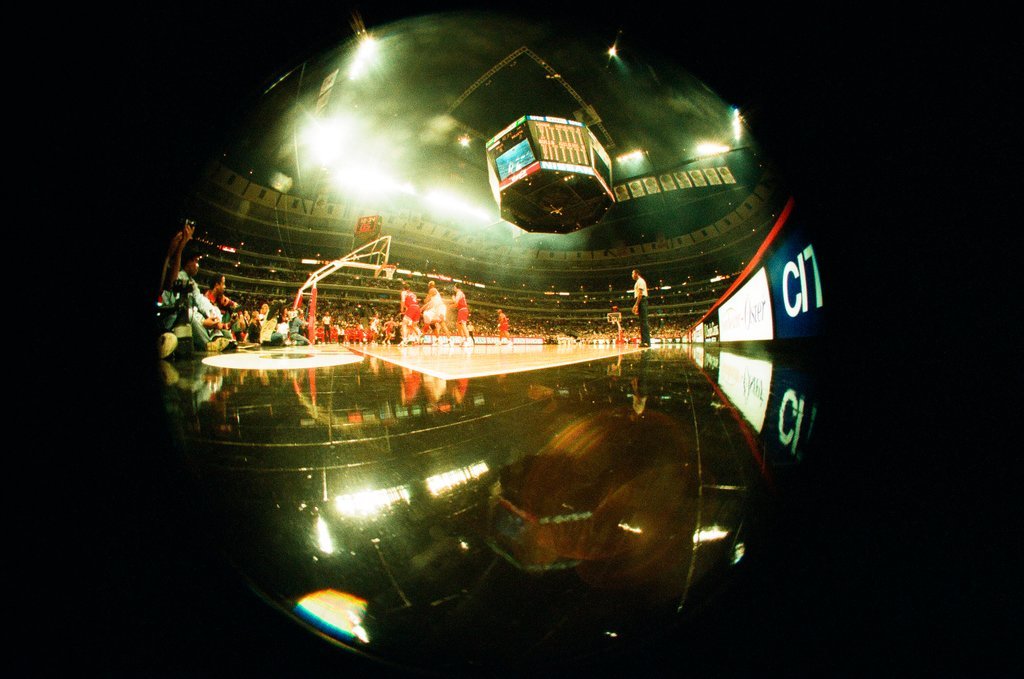 Aerial and fisheye shots of the exterior of the United Center - Chicago Sun-Times