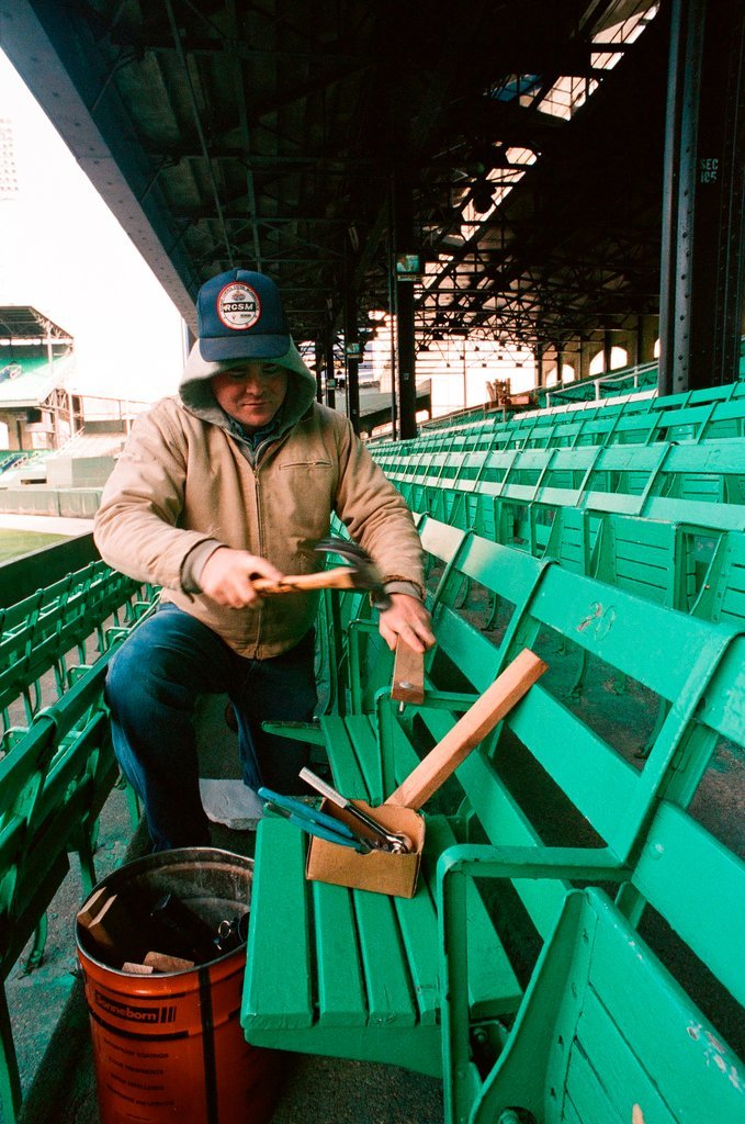 Construction crews put finishing touches on the new Comiskey Park stadium - Chicago Sun-Times