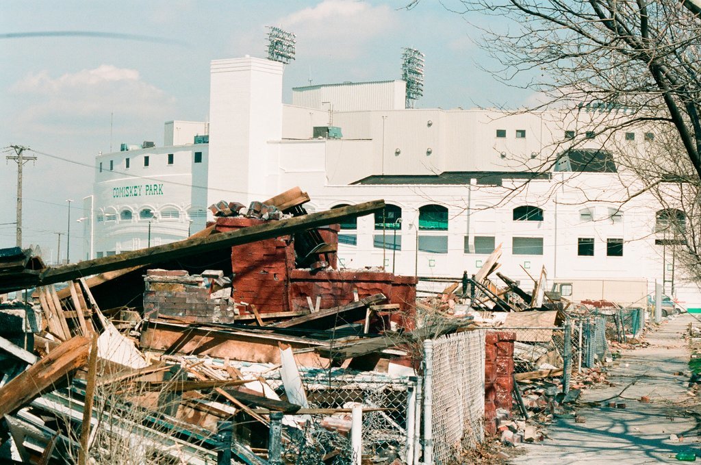 Construction crews put finishing touches on the new Comiskey Park stadium - Chicago Sun-Times