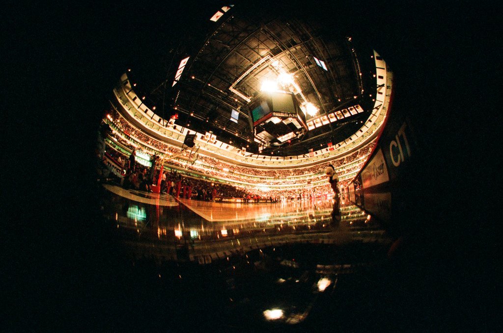 Aerial and fisheye shots of the exterior of the United Center - Chicago Sun-Times
