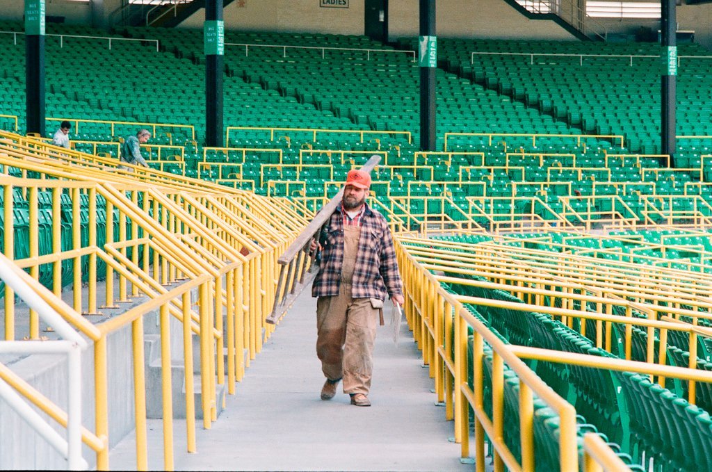 Construction crews put finishing touches on the new Comiskey Park stadium - Chicago Sun-Times