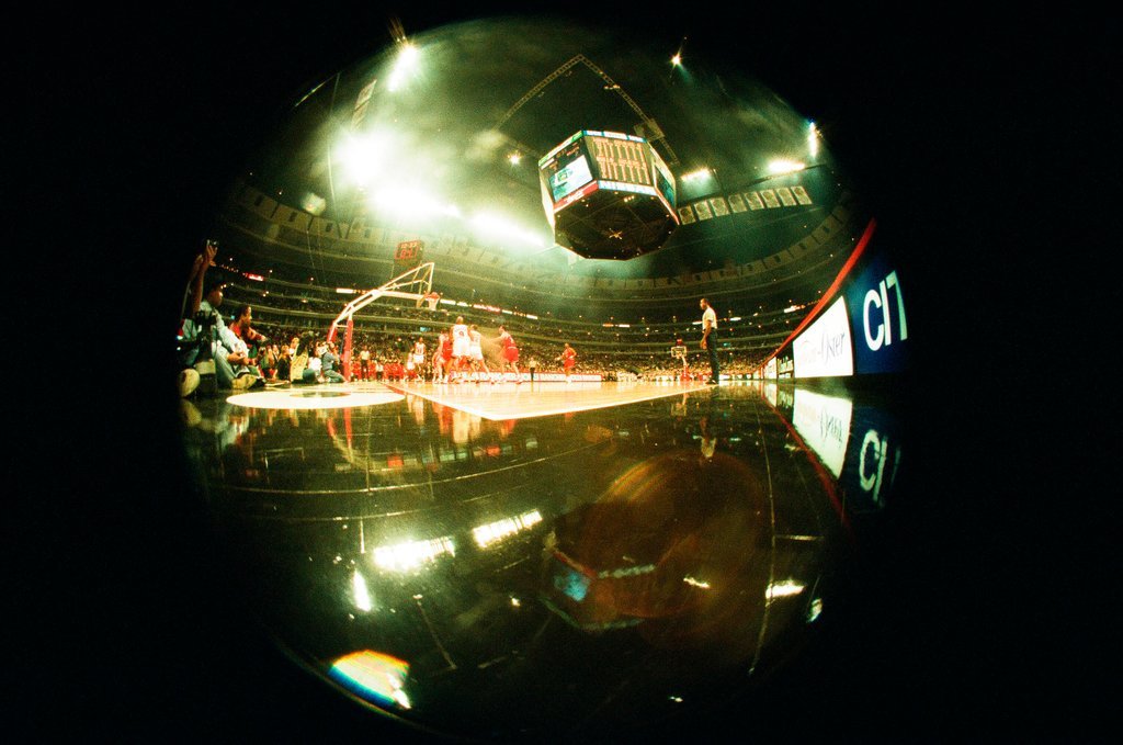 Aerial and fisheye shots of the exterior of the United Center - Chicago Sun-Times