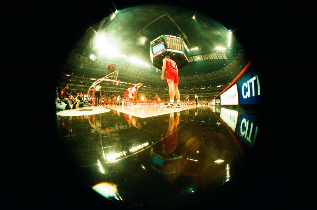 Aerial and fisheye shots of the exterior of the United Center - Chicago Sun-Times