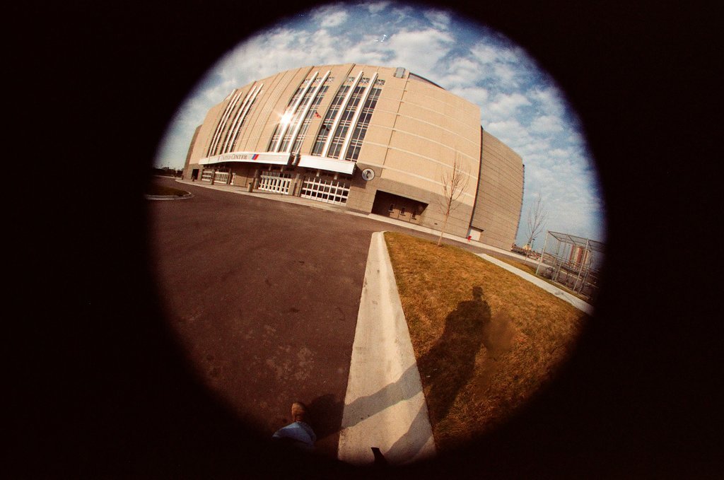 Aerial and fisheye shots of the exterior of the United Center - Chicago Sun-Times