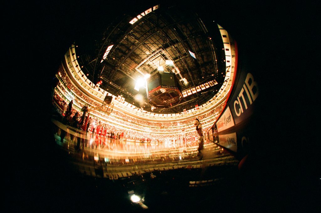 Aerial and fisheye shots of the exterior of the United Center - Chicago Sun-Times