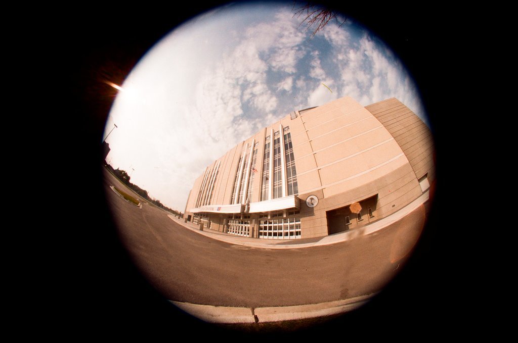 Aerial and fisheye shots of the exterior of the United Center - Chicago Sun-Times