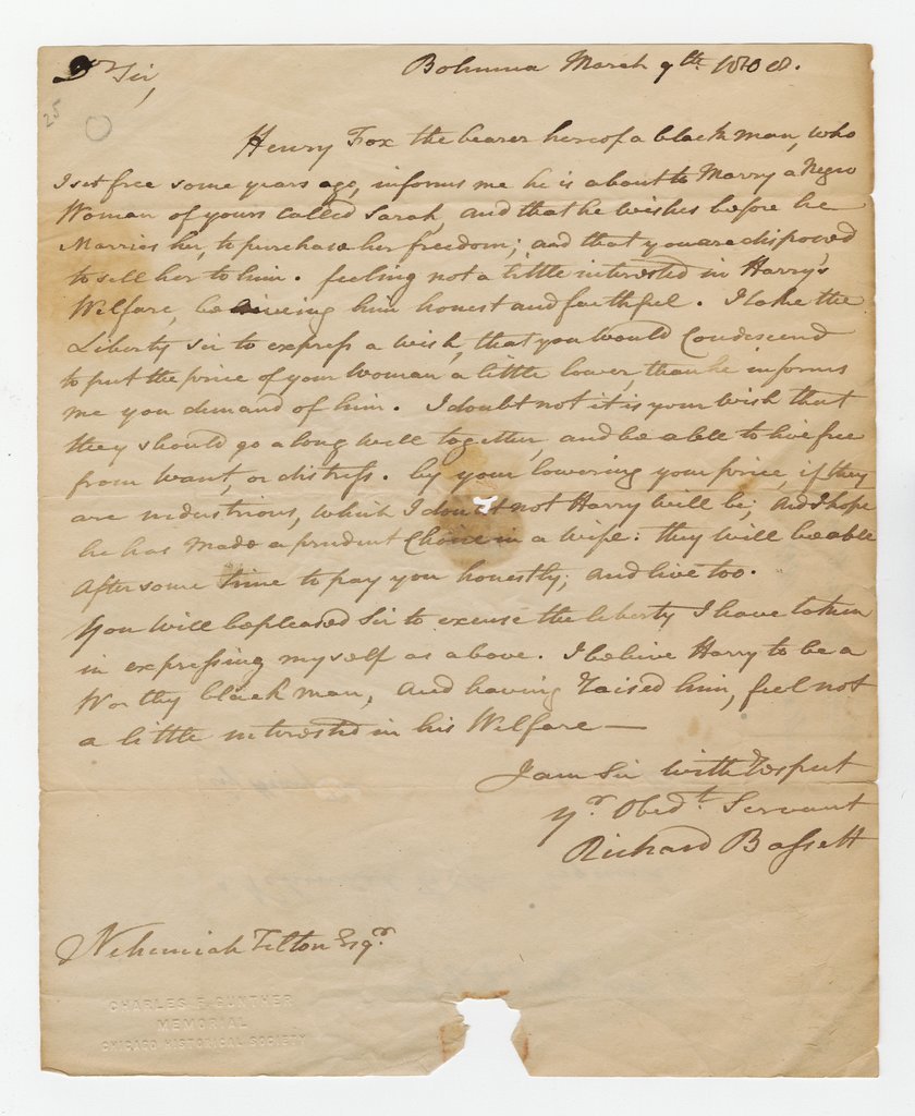 Richard Bassett letter - Bassett, Richard, 1745-1815