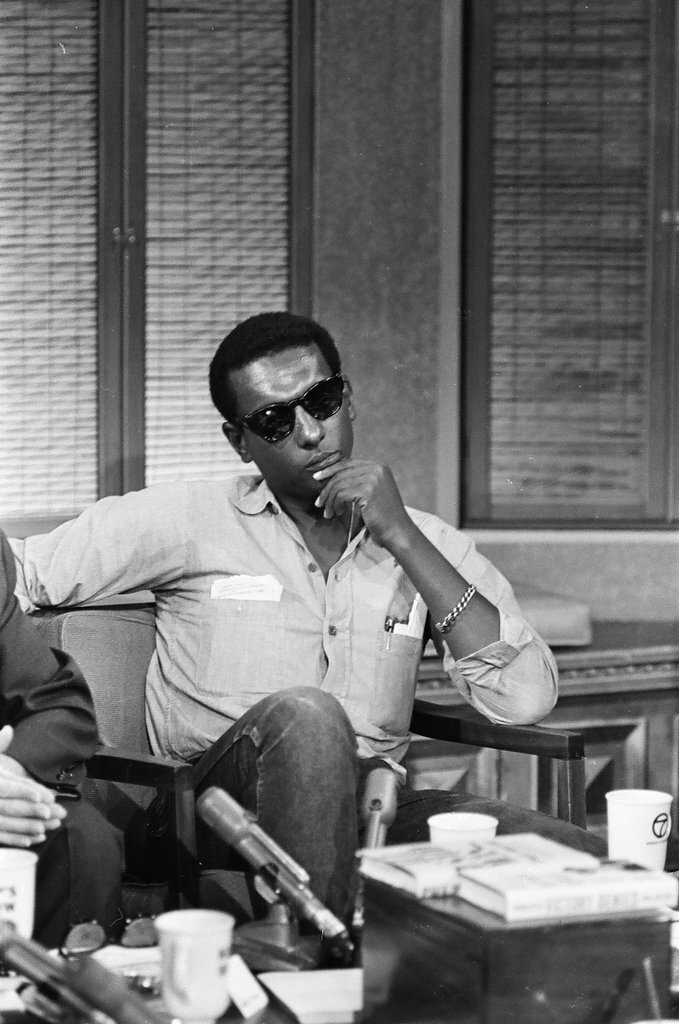 Stokely Carmichael in ABC studio - Bob Langer for Chicago Sun-Times