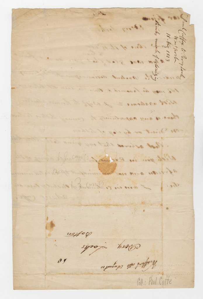 Paul Cuffe letter - Cuffe, Paul 1759-1817
