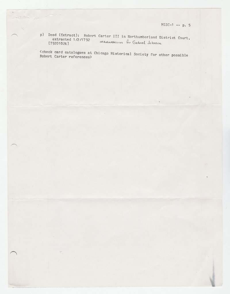 Robert Carter documents - Young, Al