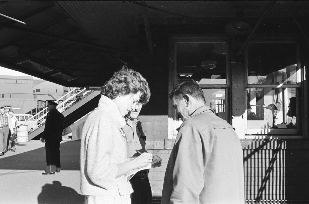 Eunice Kennedy Shriver campaigns at steel mill - Carmen Reporto for Chicago Sun-Times