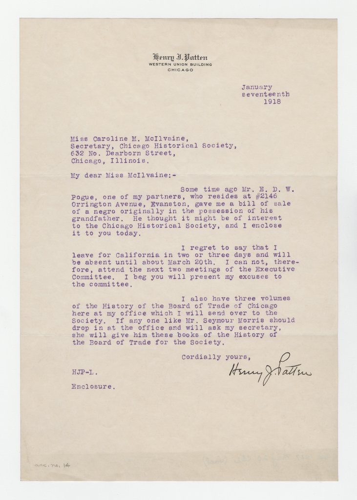 Thomas Chinn documents - Patten, Henry J.