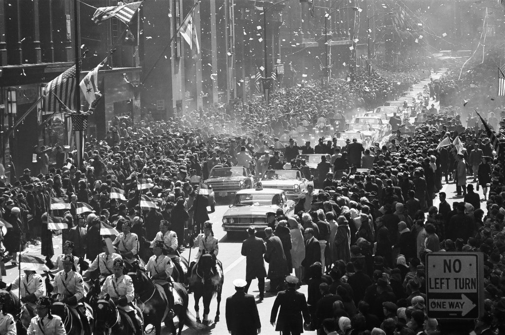 Astronauts Grissom and Young parade through the Loop - Ralph Arvidson for Chicago Sun-Times