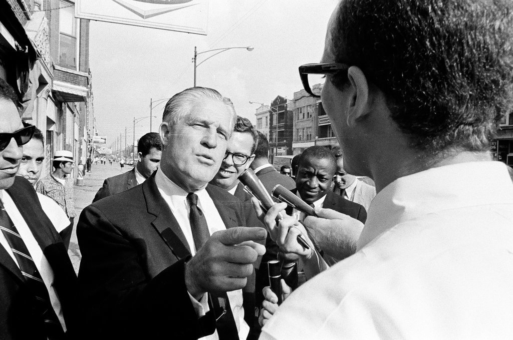 George Romney on West Division Street - Bob Langer for Chicago Sun-Times