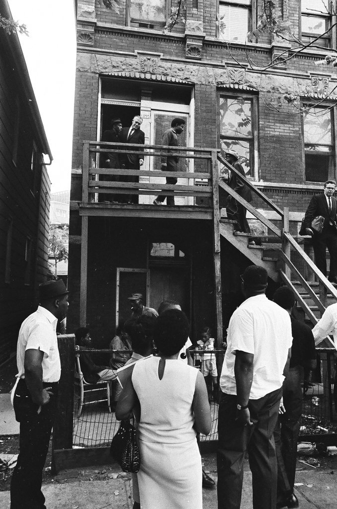 George Romney on West Division Street - Bob Langer for Chicago Sun-Times