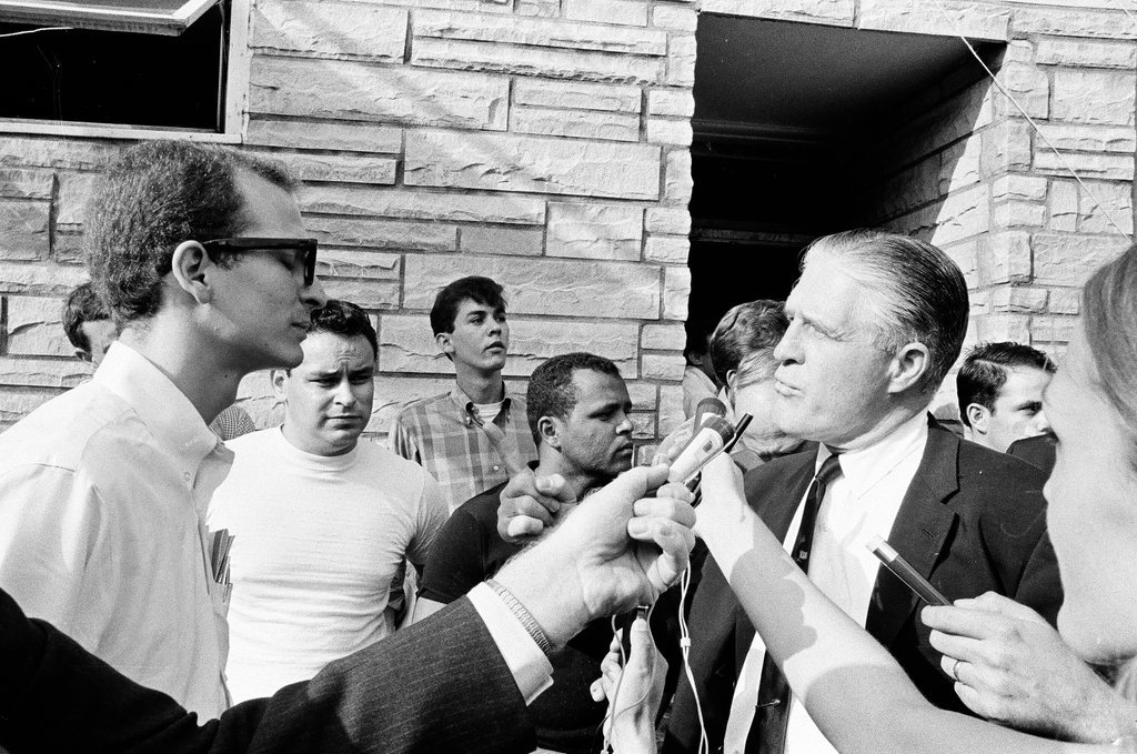 George Romney on West Division Street - Bob Langer for Chicago Sun-Times