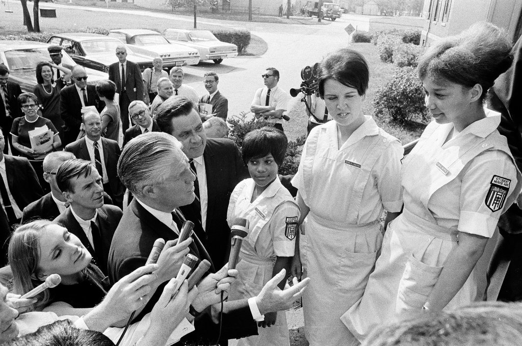 George Romney on West Division Street - Bob Langer for Chicago Sun-Times