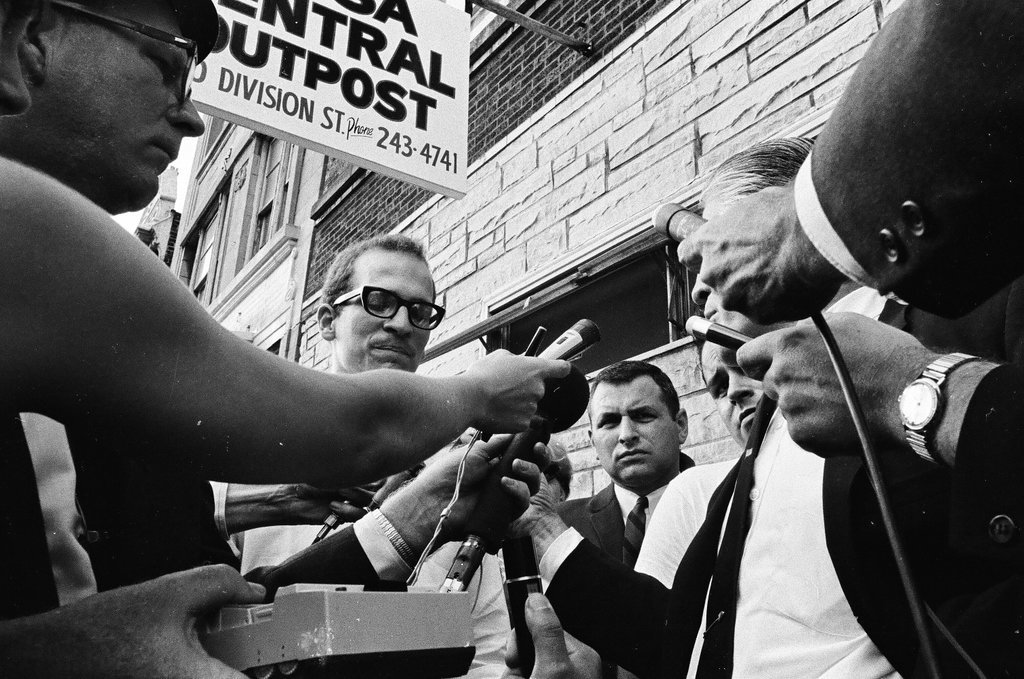 George Romney on West Division Street - Bob Langer for Chicago Sun-Times