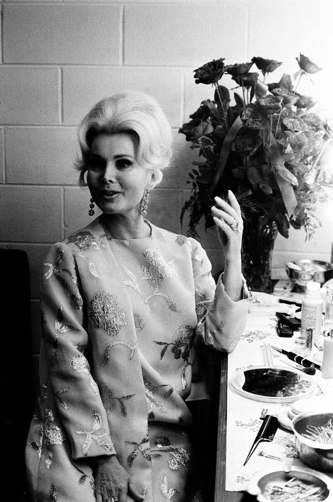 Zsa Zsa Gabor in her dressing room - Don Bierman for Chicago Sun-Times