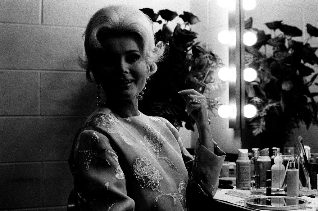 Zsa Zsa Gabor in her dressing room - Don Bierman for Chicago Sun-Times