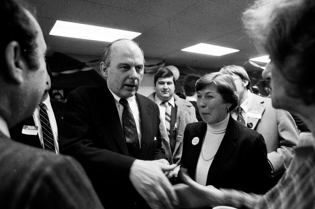 Adlai Stevenson III and Grace Mary Stern open campaign headquarters - Bob (Robert) Black for Chicago Sun-Times