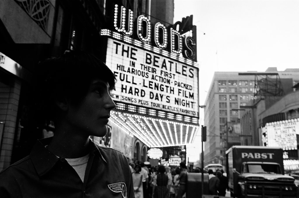 People line up to see Beatles movie - Howard Lyon for Chicago Sun-Times
