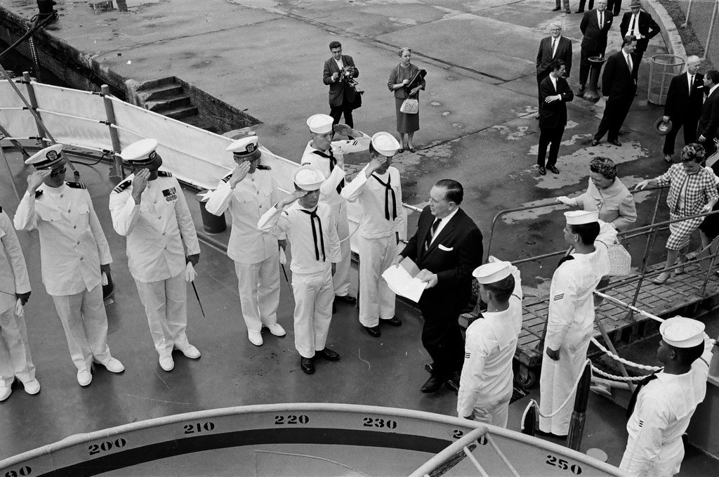 Mayor Richard Daley aboard USS Farmington - Chicago Sun-Times