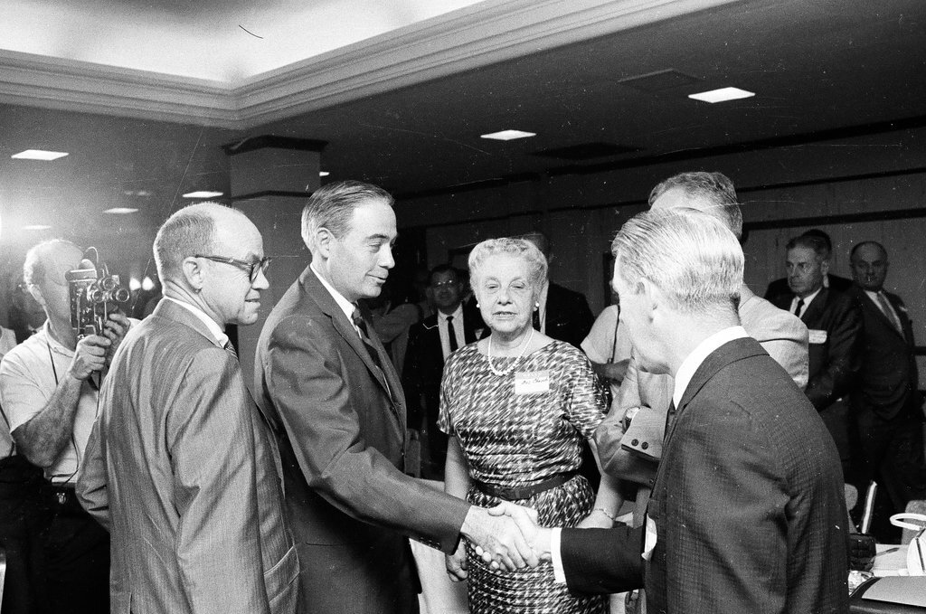 Barry Goldwater at airport and O'Hare Inn - Chicago Sun-Times
