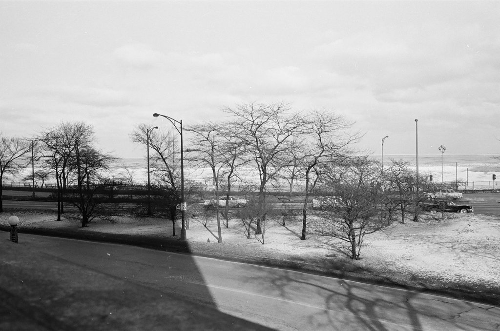Segment of North Lake Shore Drive with Lake Michigan in the background - Chicago Sun-Times