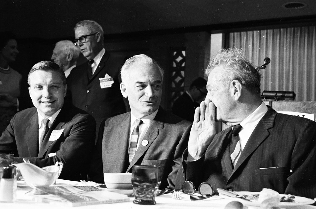 Barry Goldwater at airport and O'Hare Inn - Chicago Sun-Times