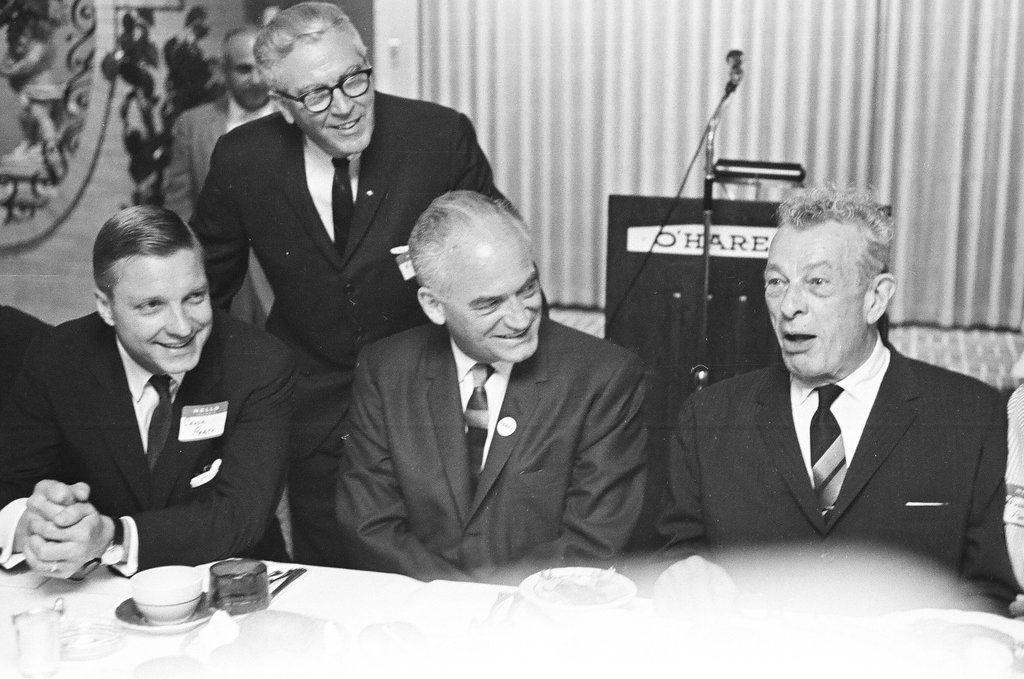 Barry Goldwater at airport and O'Hare Inn - Chicago Sun-Times