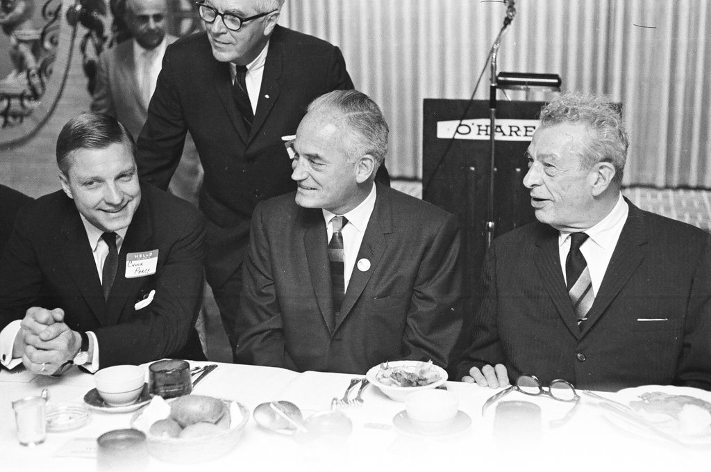 Barry Goldwater at airport and O'Hare Inn - Chicago Sun-Times