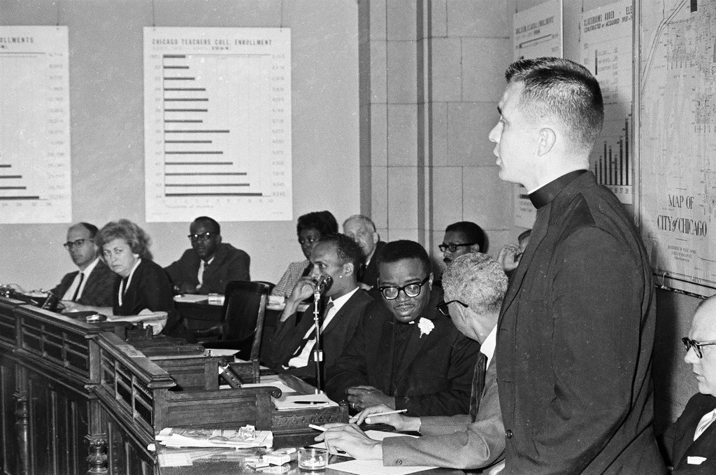 Mayor Daley attends Board of Education meeting - Jack Lenahan for Chicago Sun-Times