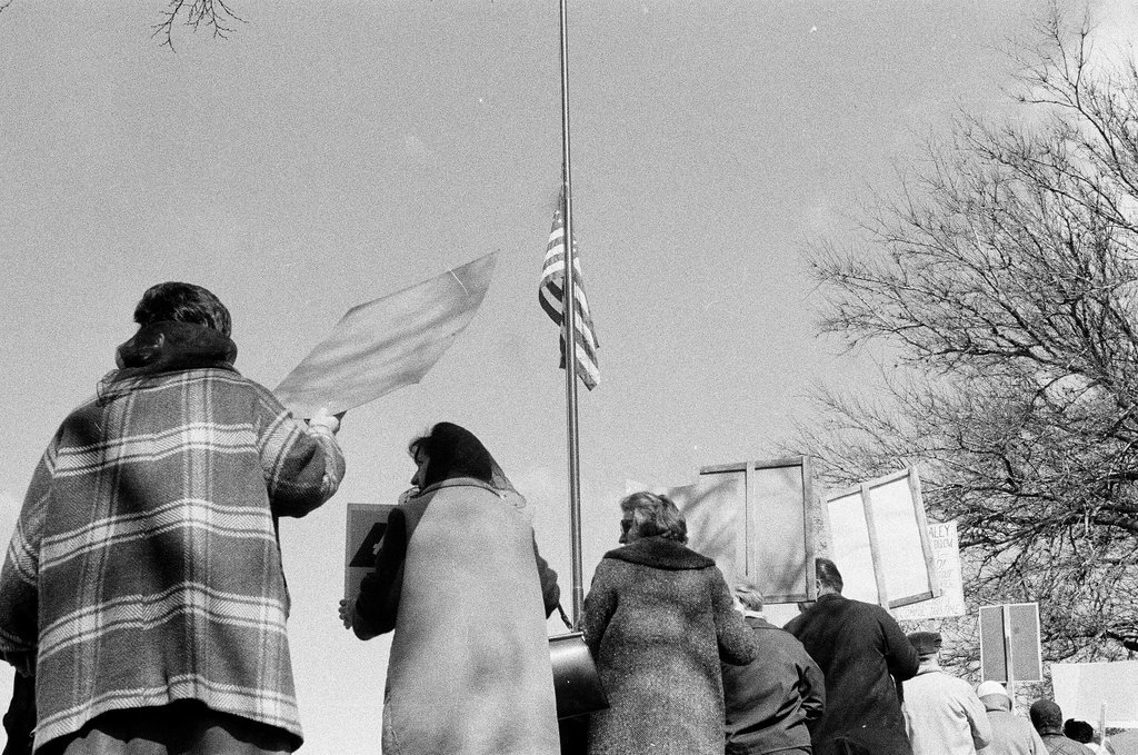 Anti-busing protesters and flag at half-staff for Martin Luther King, Jr. - Chicago Sun-Times