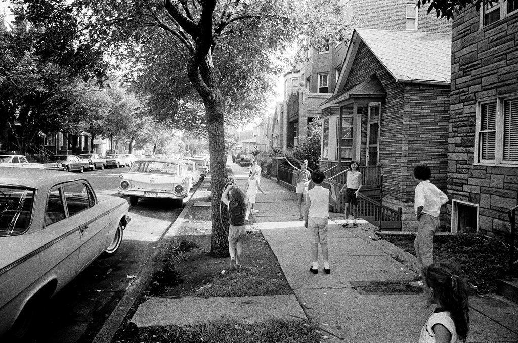 Kids play on a street in Bridgeport - Edmund Jarecki for Chicago Sun-Times