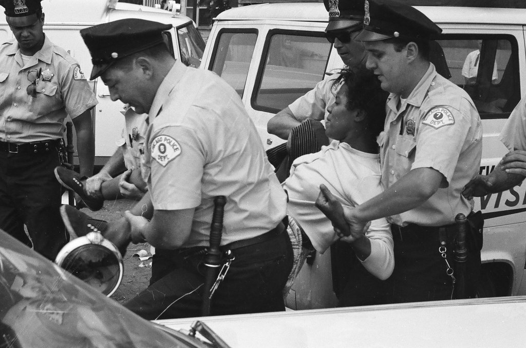 Police forcefully carry away portable school protesters - Howard Lyon for Chicago Sun-Times