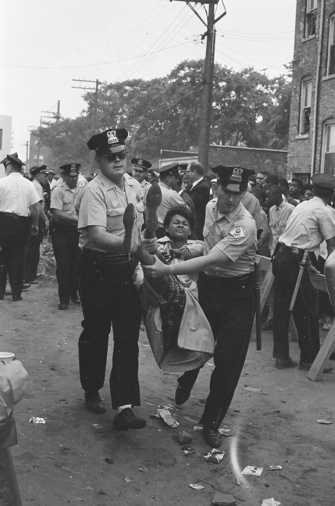 Police forcefully carry away mobile school protesters - Howard Lyon for Chicago Sun-Times