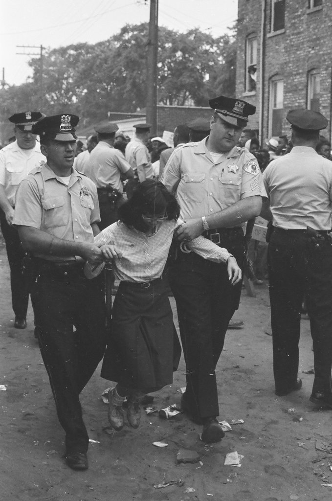 Police forcefully carry away mobile school protesters - Howard Lyon for Chicago Sun-Times