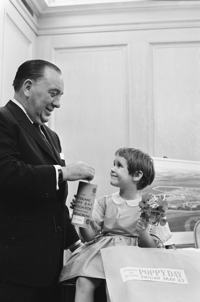 Mayor Daley buys a poppy for Poppy Day - Chicago Sun-Times