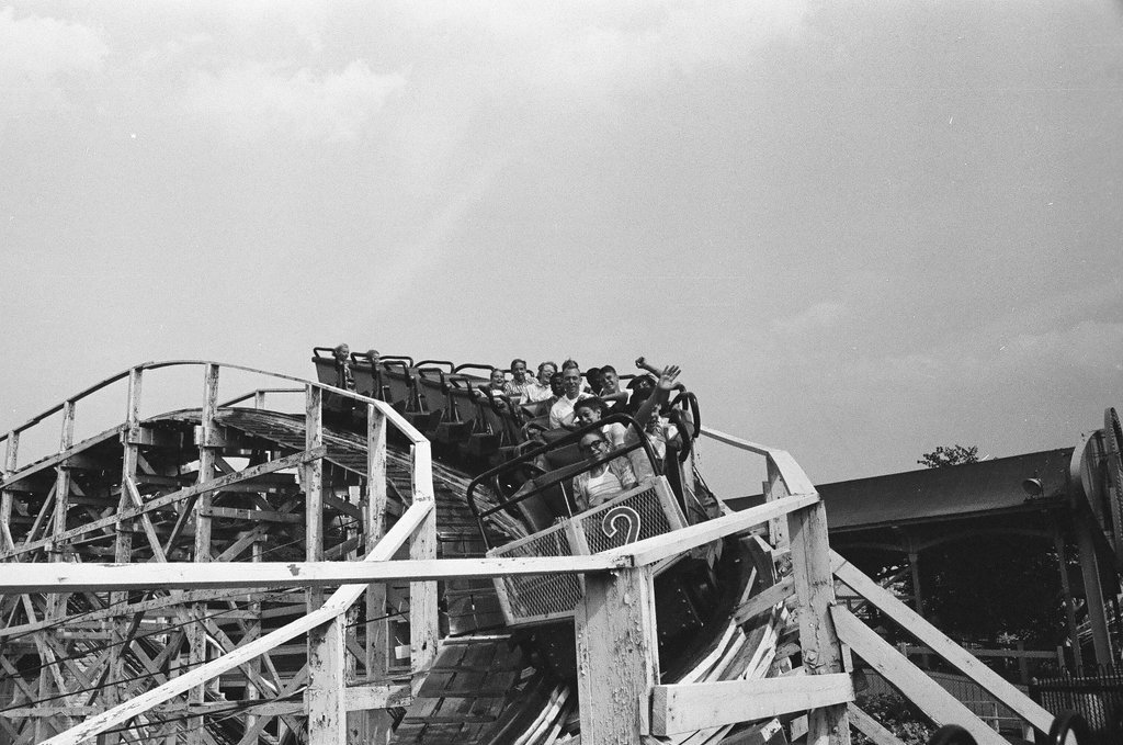 People enjoying rides at Riverview Amusement Park - Chicago Sun-Times
