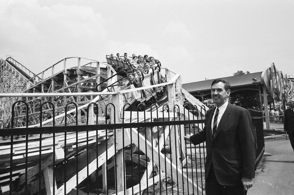 Owner of Riverview Amusement Park poses around the park - Chicago Sun-Times