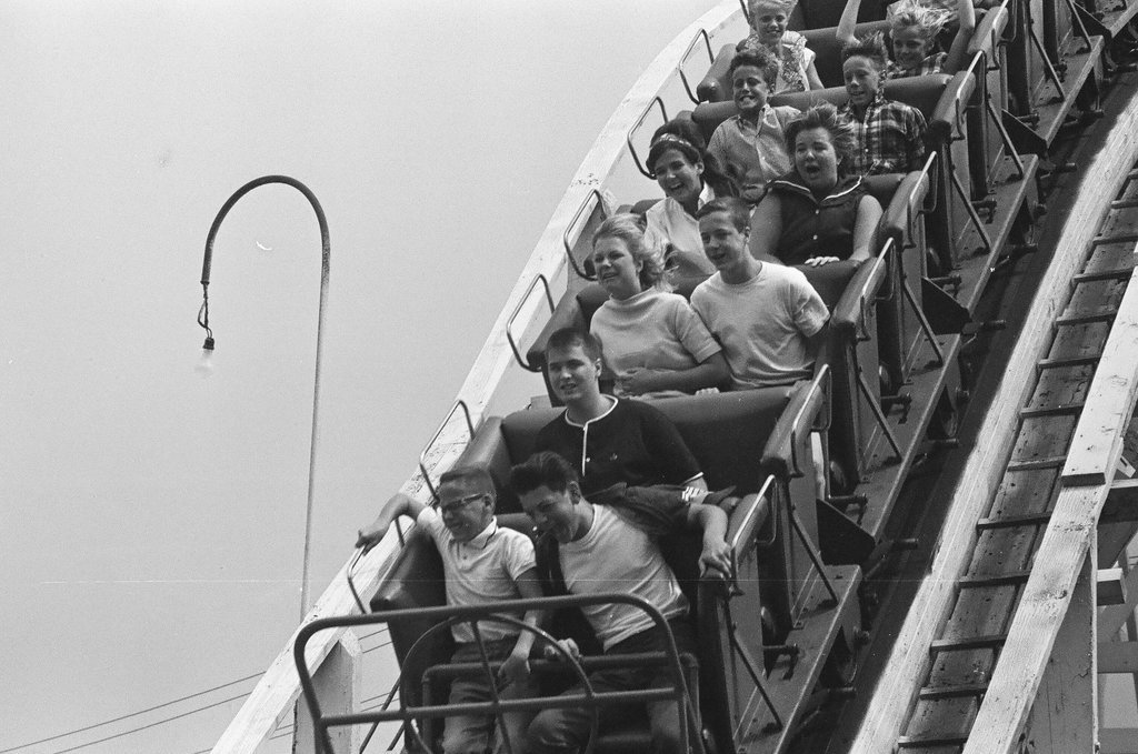 People enjoying rides at Riverview Amusement Park - Chicago Sun-Times