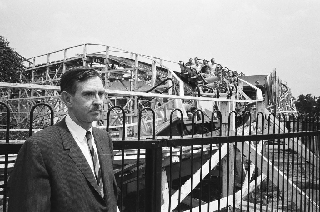 Owner of Riverview Amusement Park poses around the park - Chicago Sun-Times