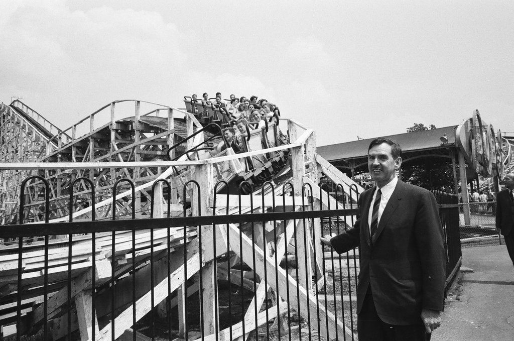 Owner of Riverview Amusement Park poses around the park - Chicago Sun-Times