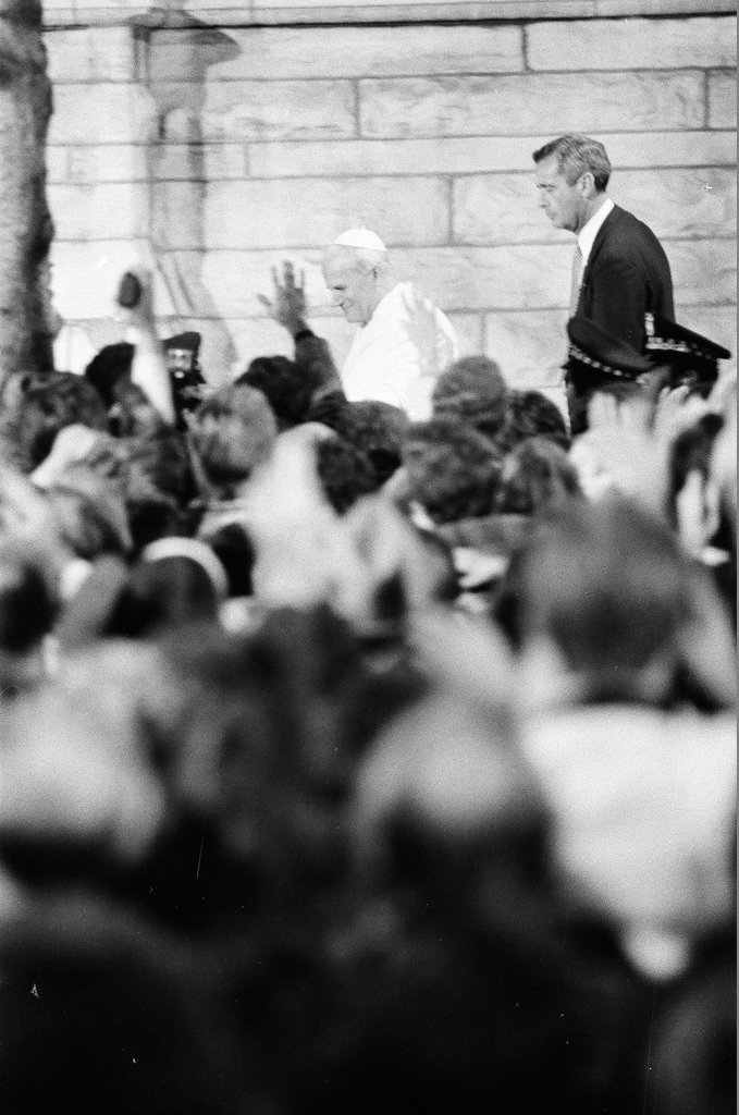 Pope John Paul II outside Holy Name Cathedral - Randy B. Leffingwell for Chicago Sun-Times