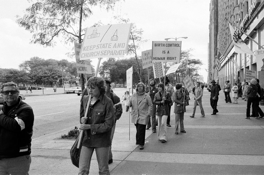 Atheist protest marchers - Bob (Robert) Black for Chicago Sun-Times
