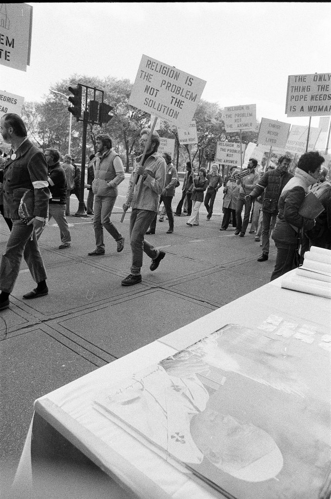 Atheist protest marchers - Bob (Robert) Black for Chicago Sun-Times