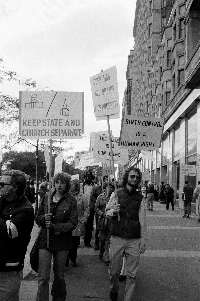 Atheist protest marchers - Bob (Robert) Black for Chicago Sun-Times