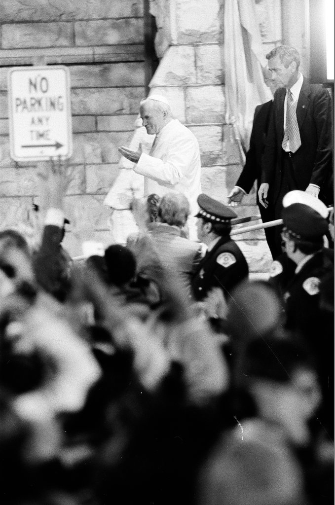 Pope John Paul II outside Holy Name Cathedral - Randy B. Leffingwell for Chicago Sun-Times